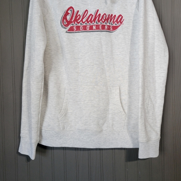 Oklahoma Sooners Hooded Sweatshirt Pullover White/Ivory Women's Large - Picture 4 of 6